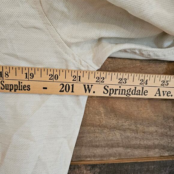 Craft + Flow Cream Woven Long Sleeve Button Up Office Work Dress Shirt Men’s S - Picture 2 of 8